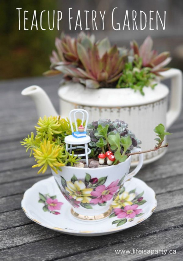 Fairy Garden Ideas: DIY Teacup Fairy Garden