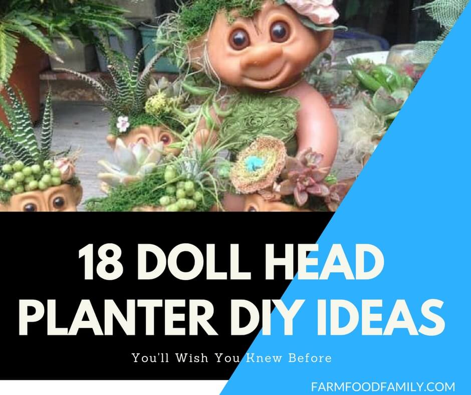 18 Fantastic Doll Head Planter DIY Ideas