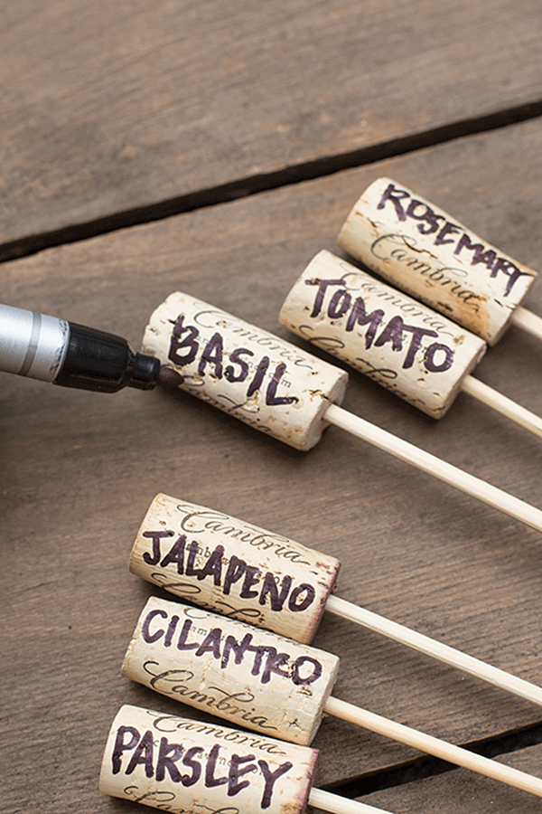 Simple Wine Cork Garden Markers