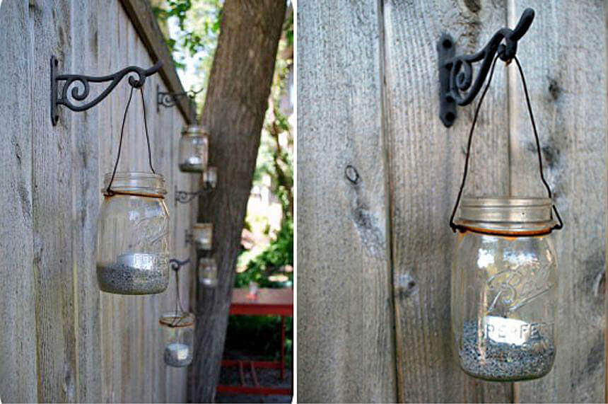 Rustic Mason Jar Garden Lanterns