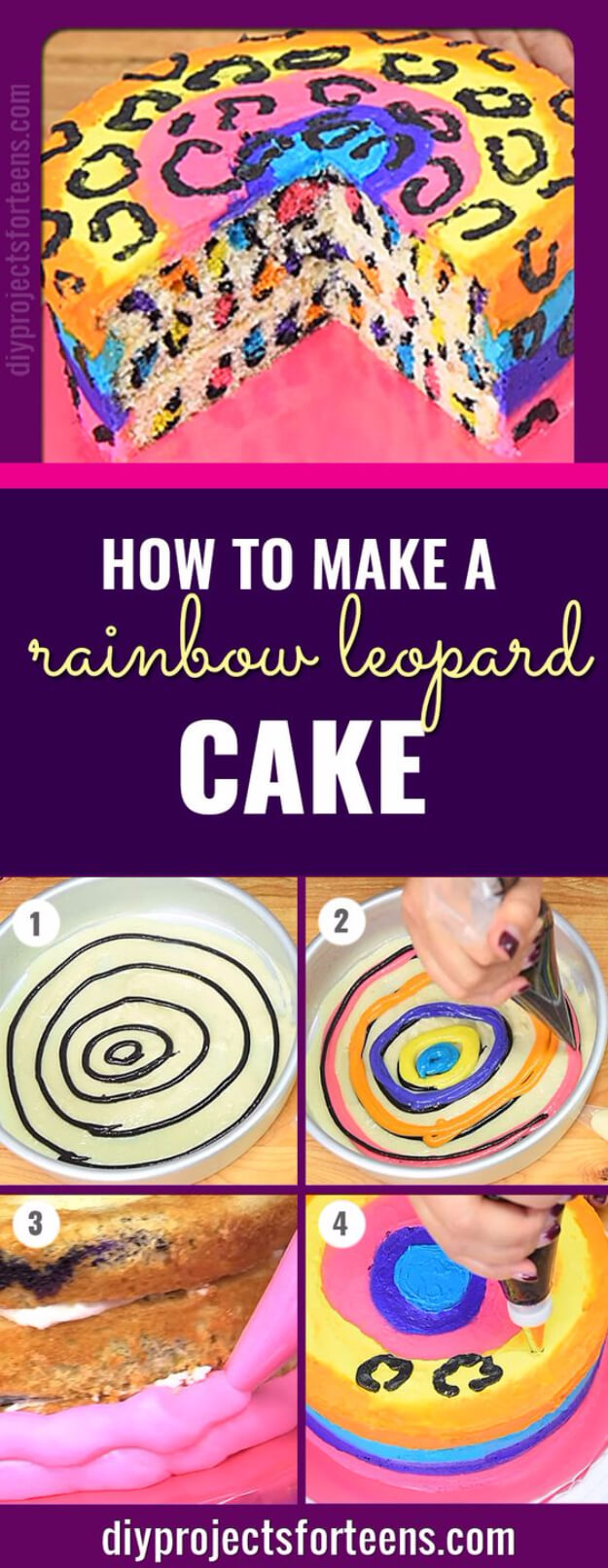 Rainbow Leopard Cake