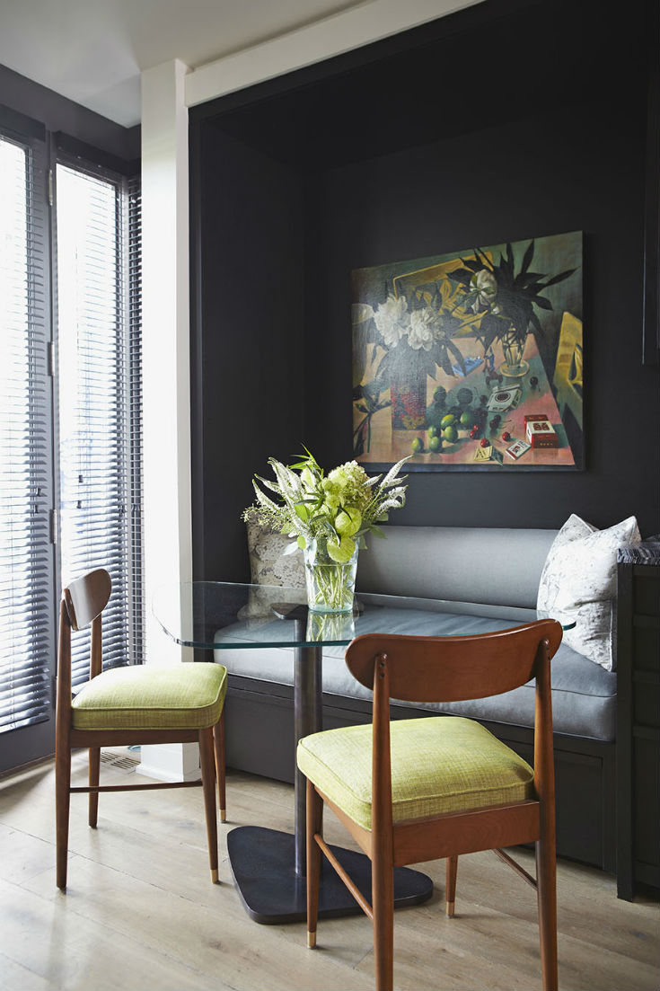 Tall, Dark, and Modern Breakfast Nook Idea