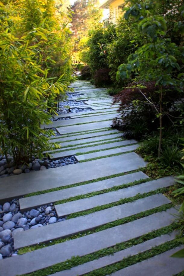 You Can Even Use Concrete Strips as Stepping Stones