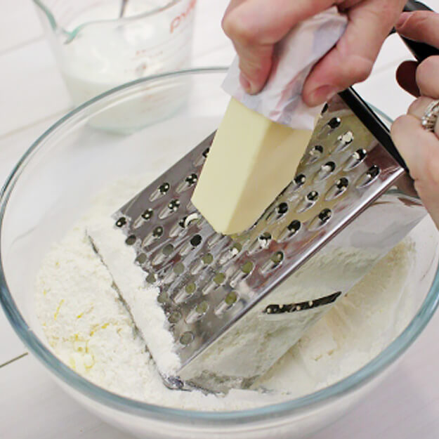 Grate Frozen Butter For Easy Mixing