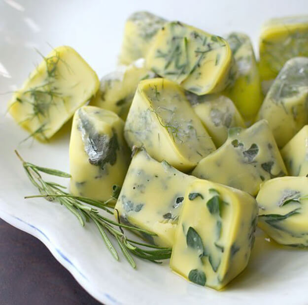 Freeze Fresh Herbs In Olive Oil For Cooking