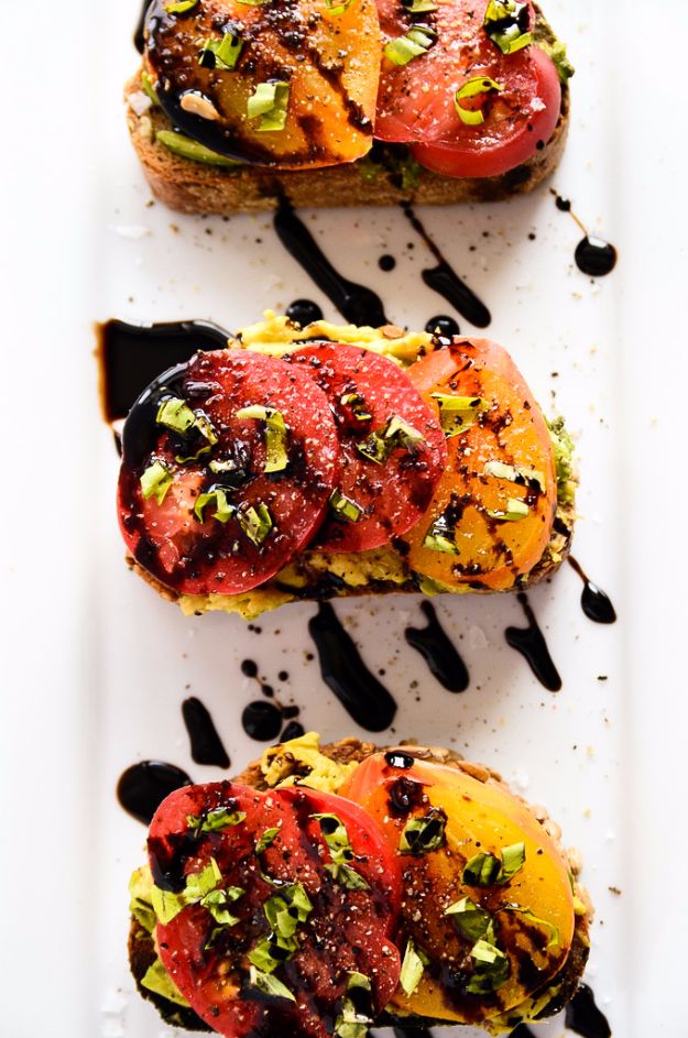Avocado + Heirloom Tomato Toast With Balsamic Drizzle
