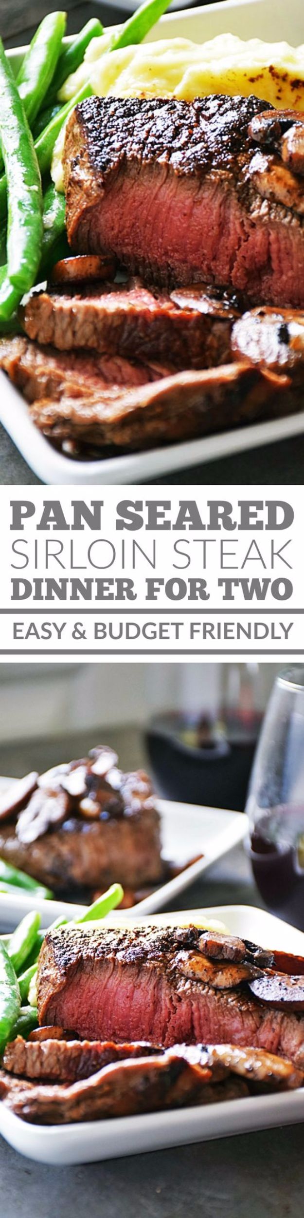 Pan Seared Sirloin Steak Dinner For Two