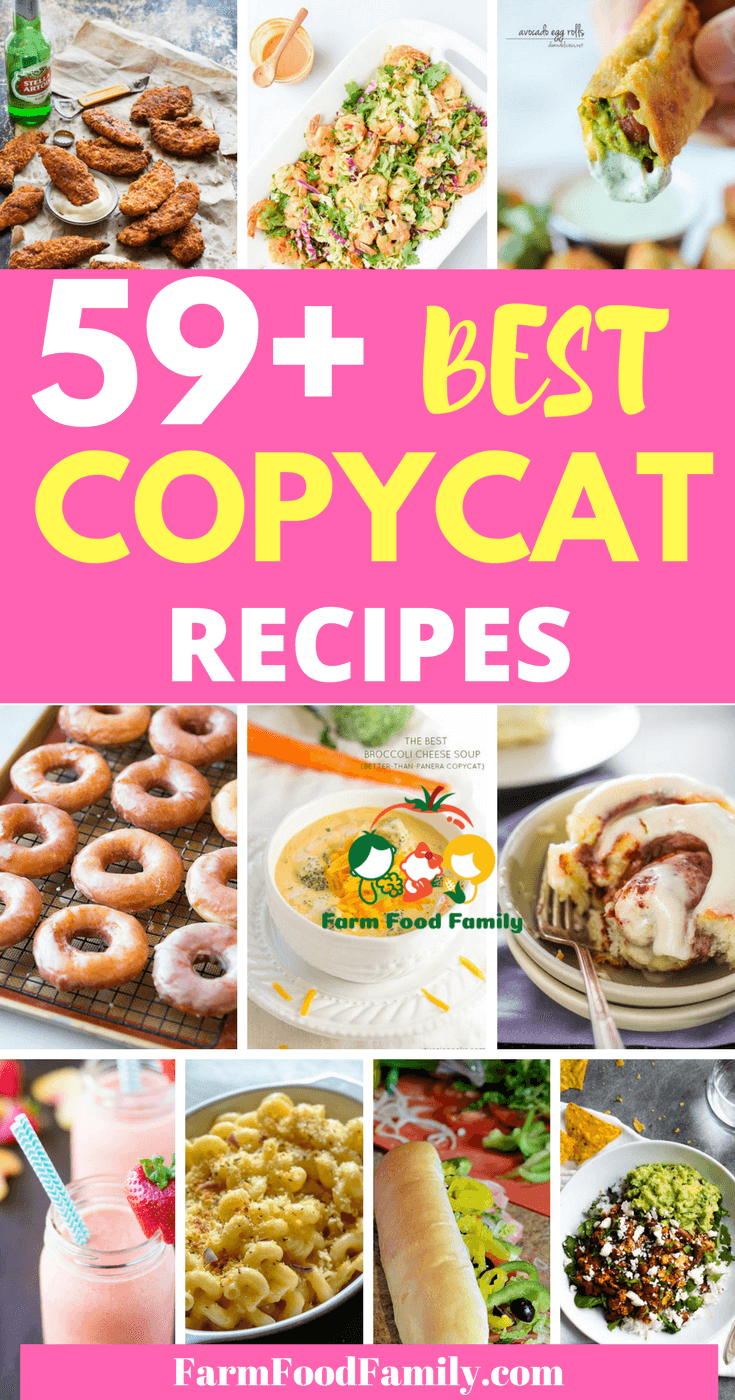 You're looking for copycat recipes from restaurants? Here are 59+ of the best copycat recipes that we collected from our friends. All recipes are free, and you can see is your favorite restaurant recipe is here.