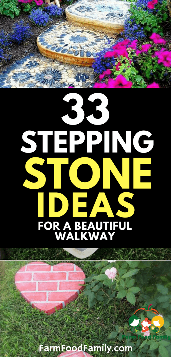 Take a look at 33 best stepping stone ideas for your garden #gardenideas #steppingstone #farmfoodfamily