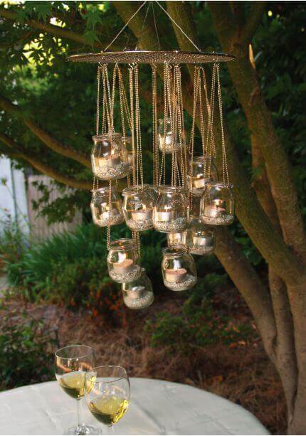 Outdoor Hanging Tealight Candle Chandelier