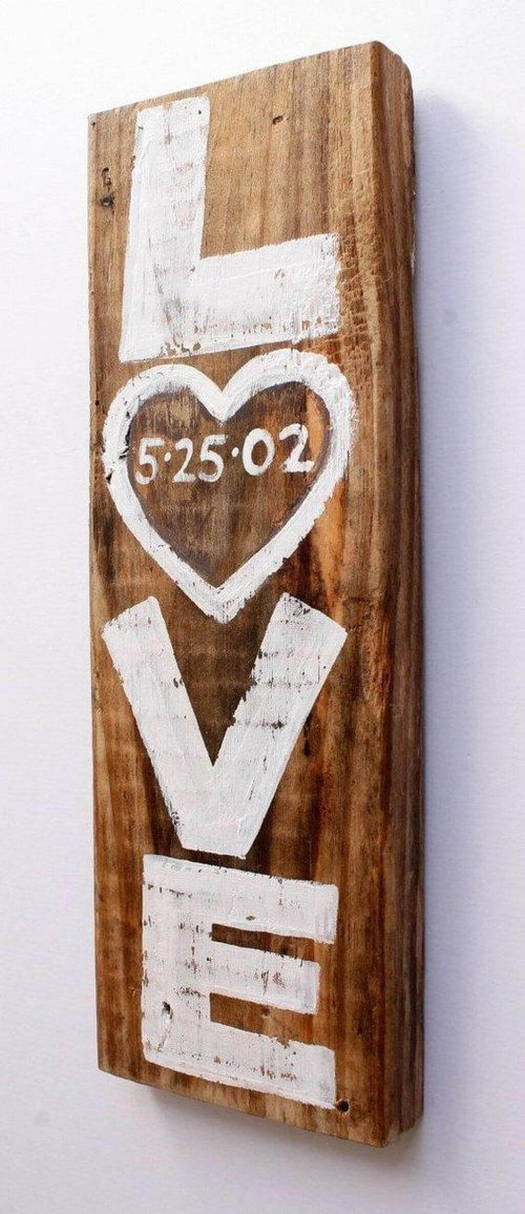 Simple Plank Wedding Date Sign