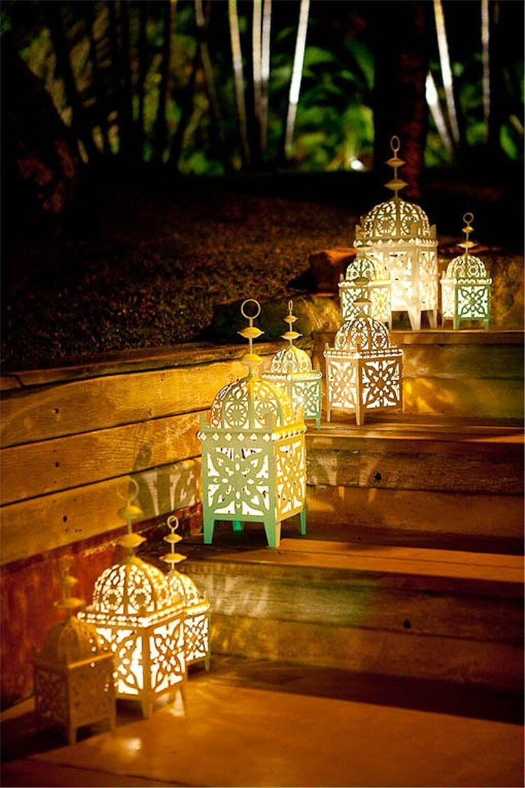 Moroccan Inspired Lantern Step Lighting