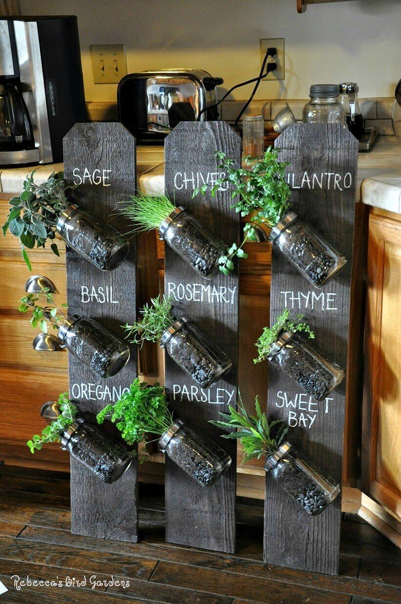 Up-cycled Fence Post Vertical Herb Garden