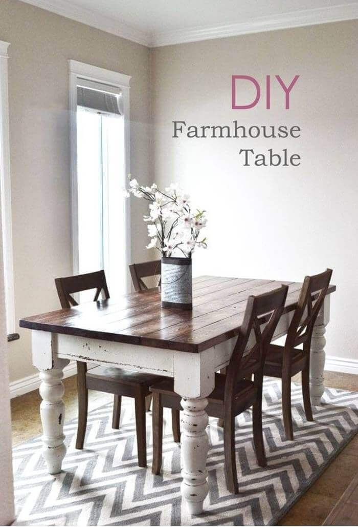 Shabby Chic Baluster Leg Dining Table