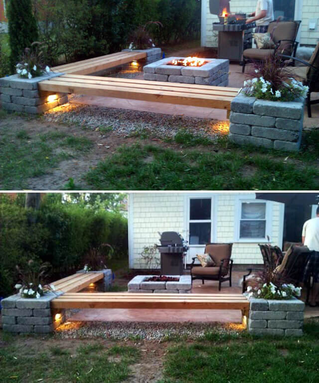 Understated Brick and Wood Fire Pit