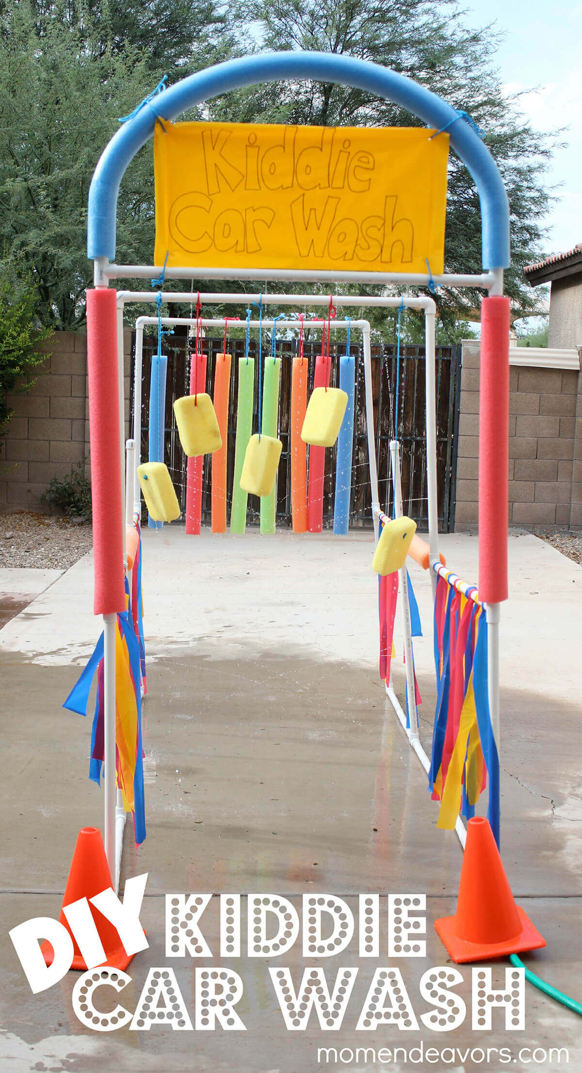Super-Soaking Kiddie Carwash Sprinkler Setup
