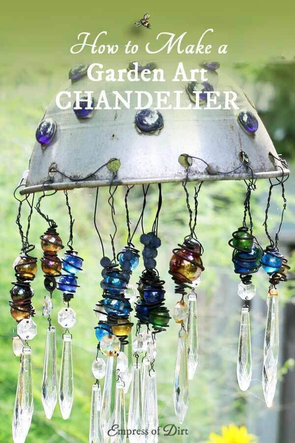 Sparkling Garden Chandelier with Hanging Crystals