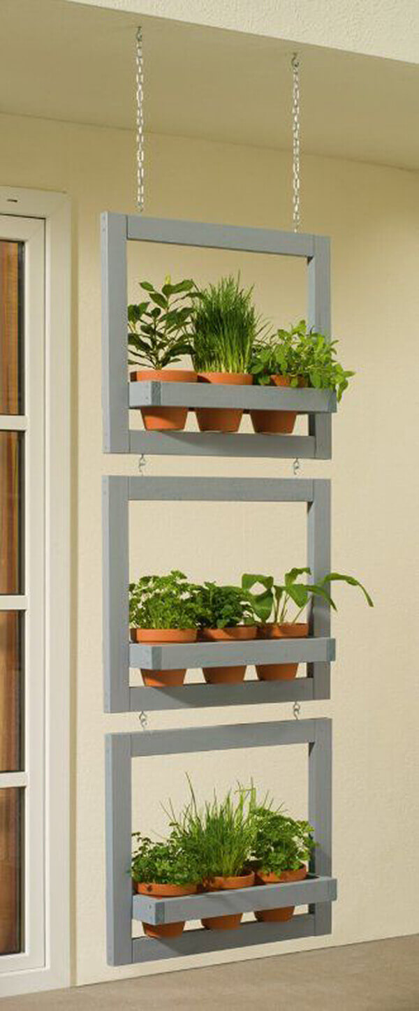 Hanging Shelves Herb Garden