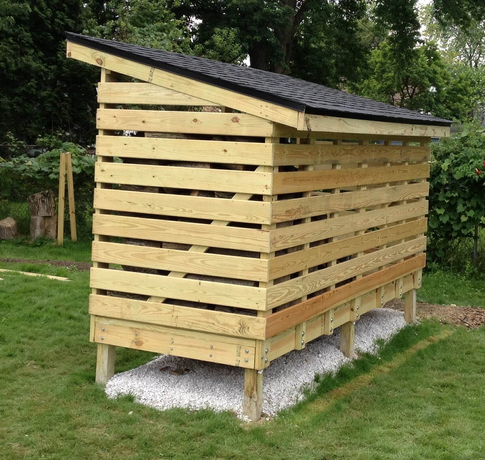A Firewood Rack Protected from the Rain