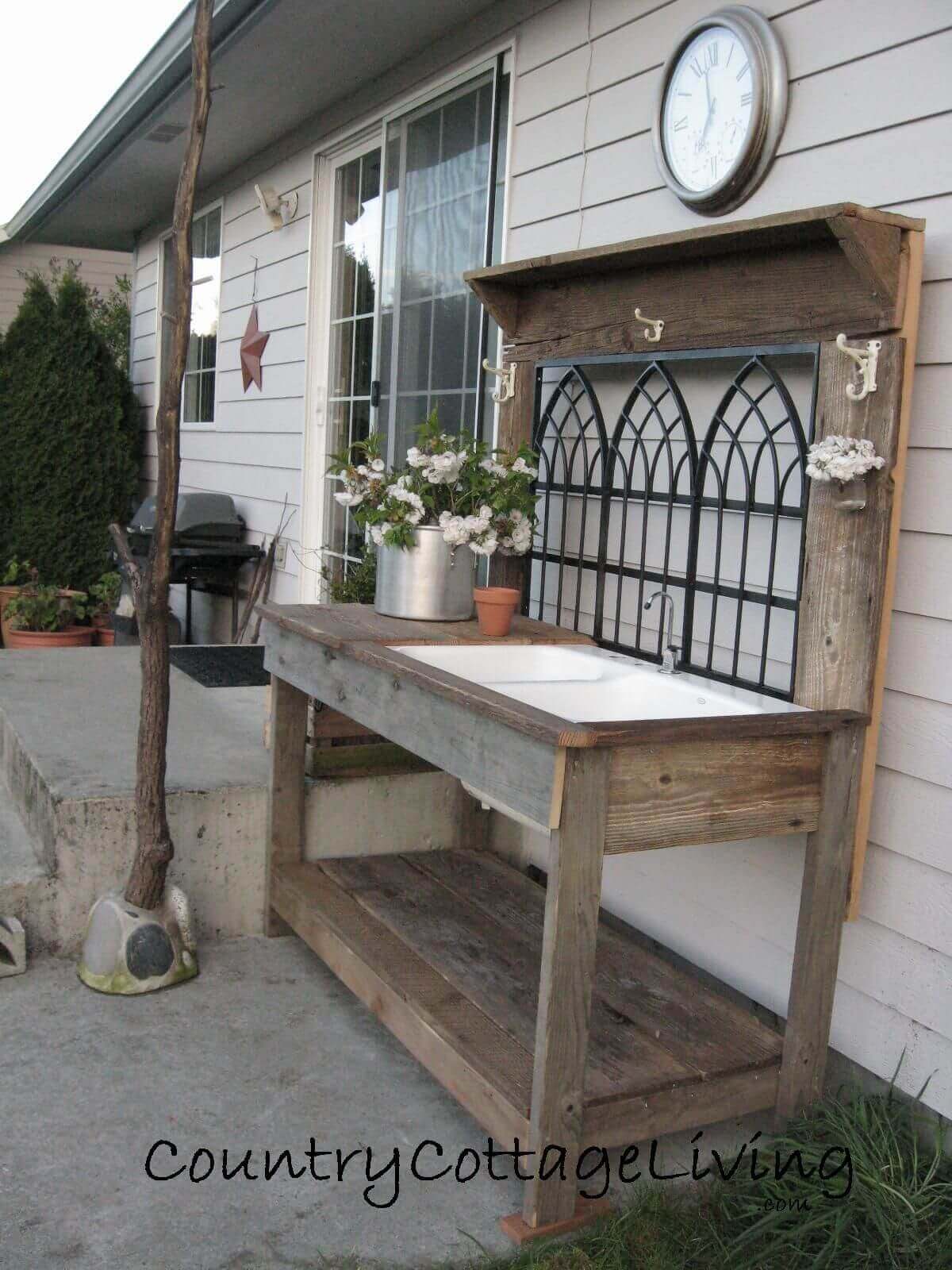  Architectural Salvage Potting Bench Idea