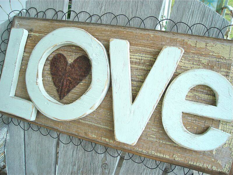 Dimensional Rustic LOVE Wood Signs