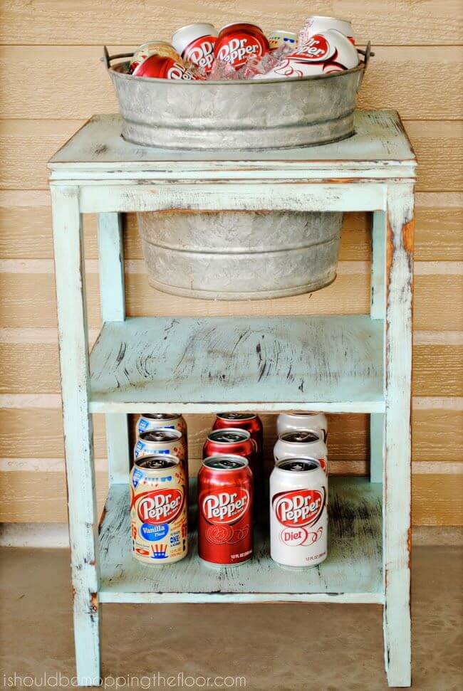 An Old Stand with a Bucket Cooler