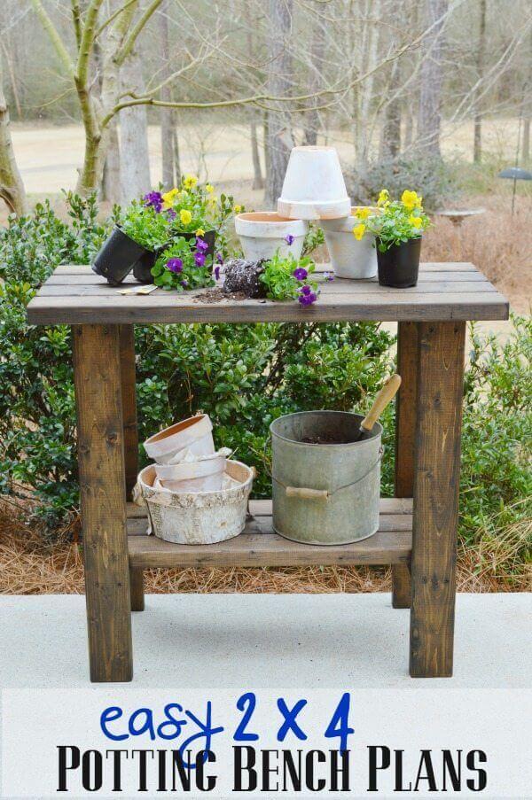 A Potting Bench Made Entirely of 2x4s