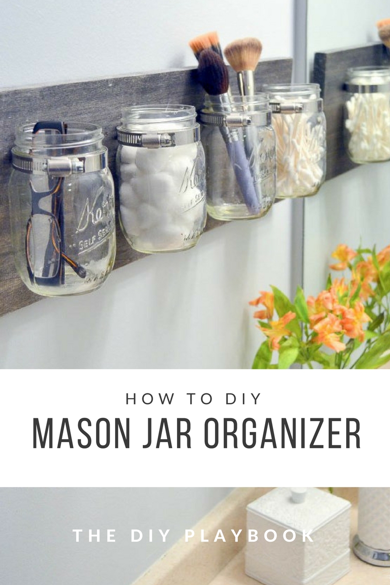 diy mason jar organizer