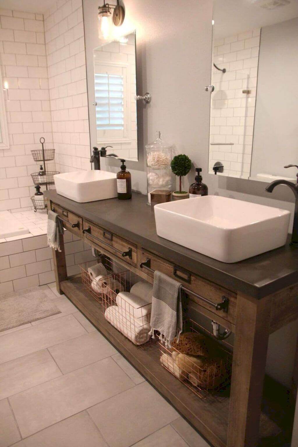 Simple Rustic and Modern Vanity for Bathrooms