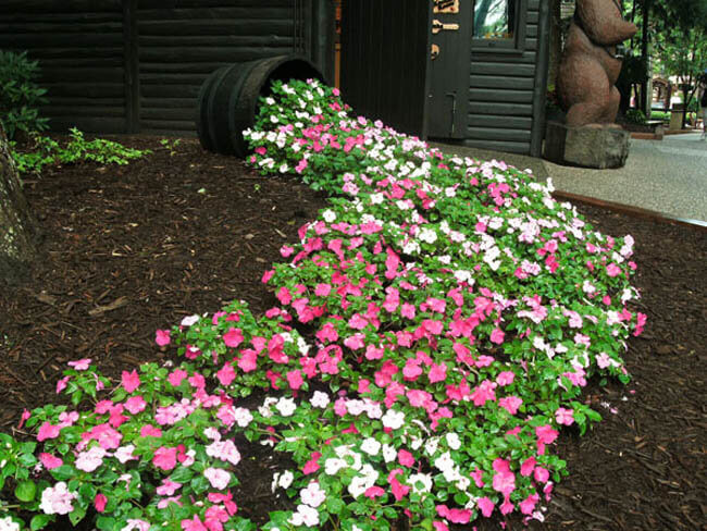 Pink and White Spilled Flower Pot Idea