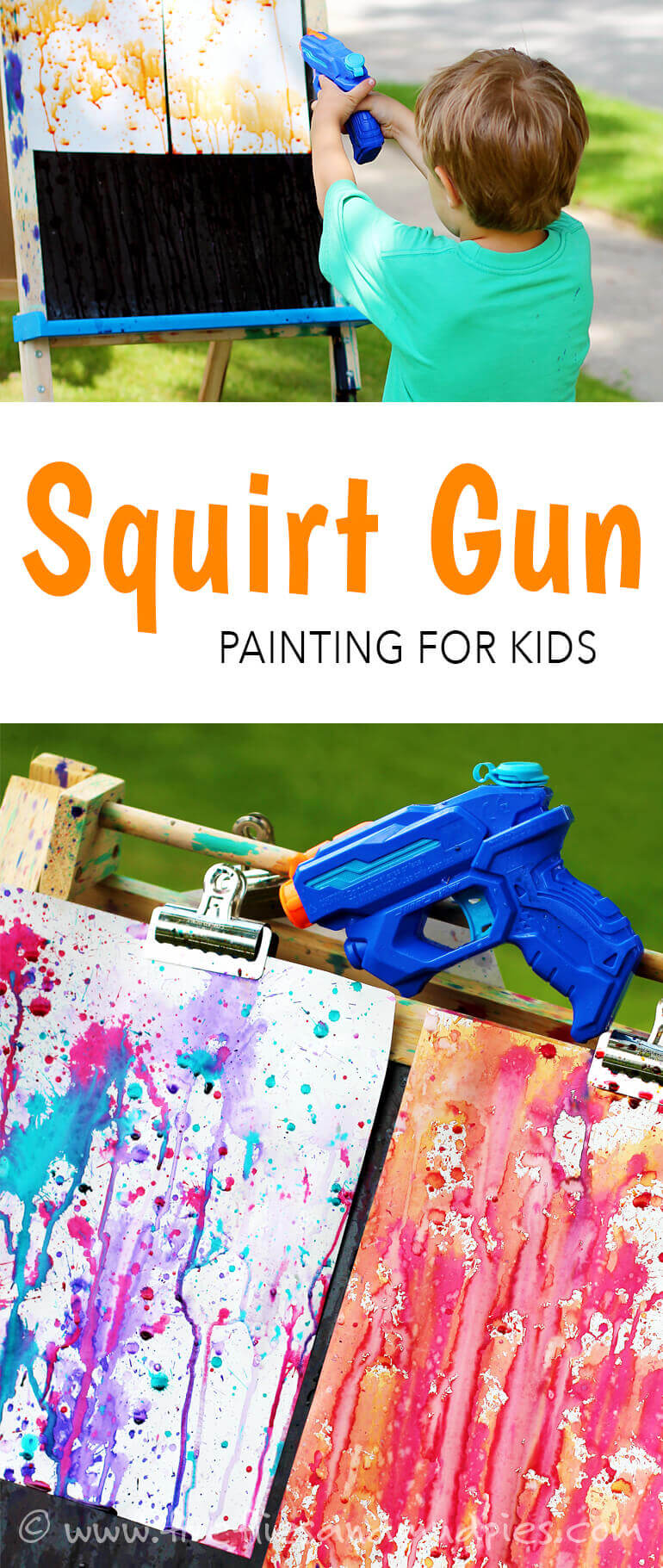Outdoor Squirt Gun Painting for Kids