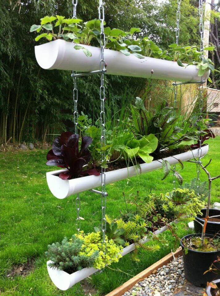 Plastic Pipe Hanging Garden Idea