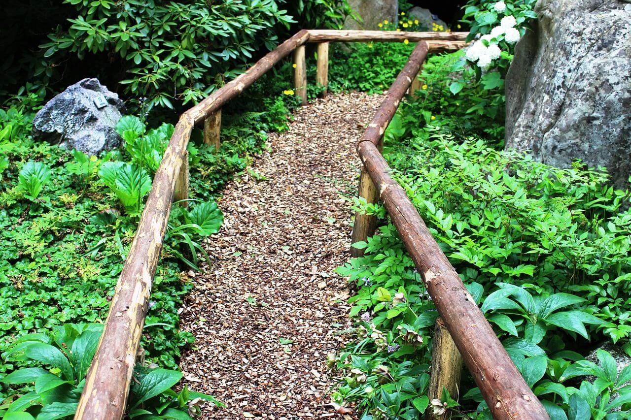 Wood Chip Garden Path