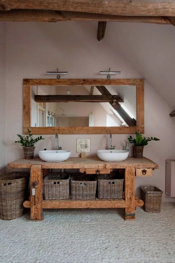 31 Impressive Diy Rustic Farmhouse Bathroom Vanity Ideas - How To Build A Rustic Bathroom Vanity