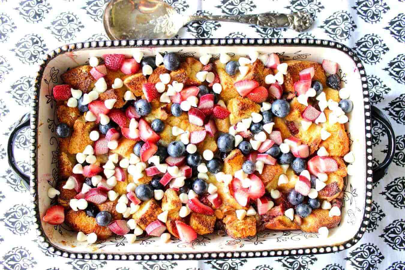 Easy Red White and Blue Bread Pudding Dessert