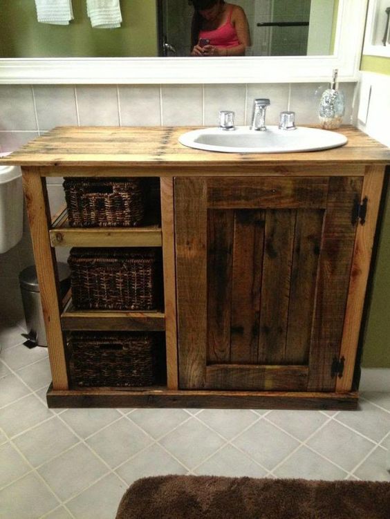 Diy Rustic Farmhouse Bathroom Vanity Ideas, Diy Rustic Sink Vanity Unit