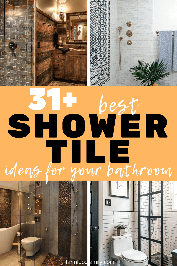 Looking for shower tile ideas for your bathroom? Here we've collected 31+ stunning shower tile ideas to help you decorating your bathroom. #bathroom #bathroomideas #bathroomdesign #showertile #rusticfarmhouse #farmfoodfamily