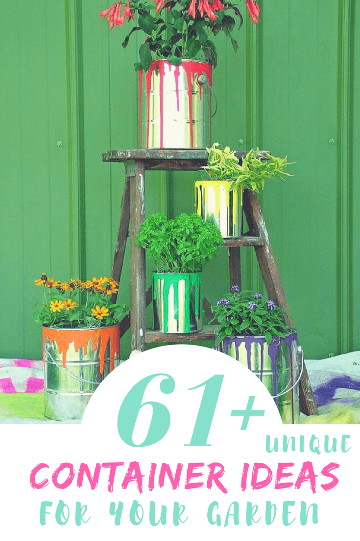 These 61+ creative garden container designs have projects for every aesthetic. Have an old desk, dresser, or chair you don’t know what to do with? Add some soil and your favorite flowers for a unique porch decoration. Want a more rustic-looking space? Try one of the creative garden containers using wood or stone.