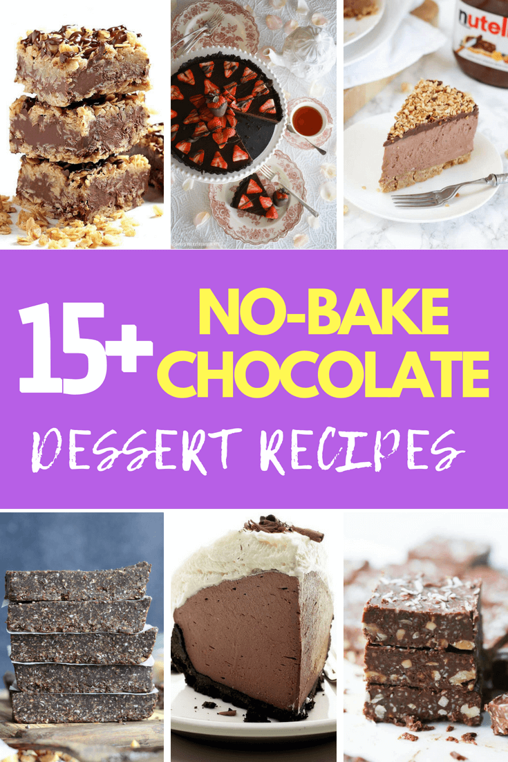 Over 15 of the Best No-Bake Chocolate Desserts - no oven needed for these dessert recipes, including pies, parfaits, dips, ice cream, popsicles, bars, and more! #desserts #dessertrecipe #nobakedessert #nobake #nobakechocolate
