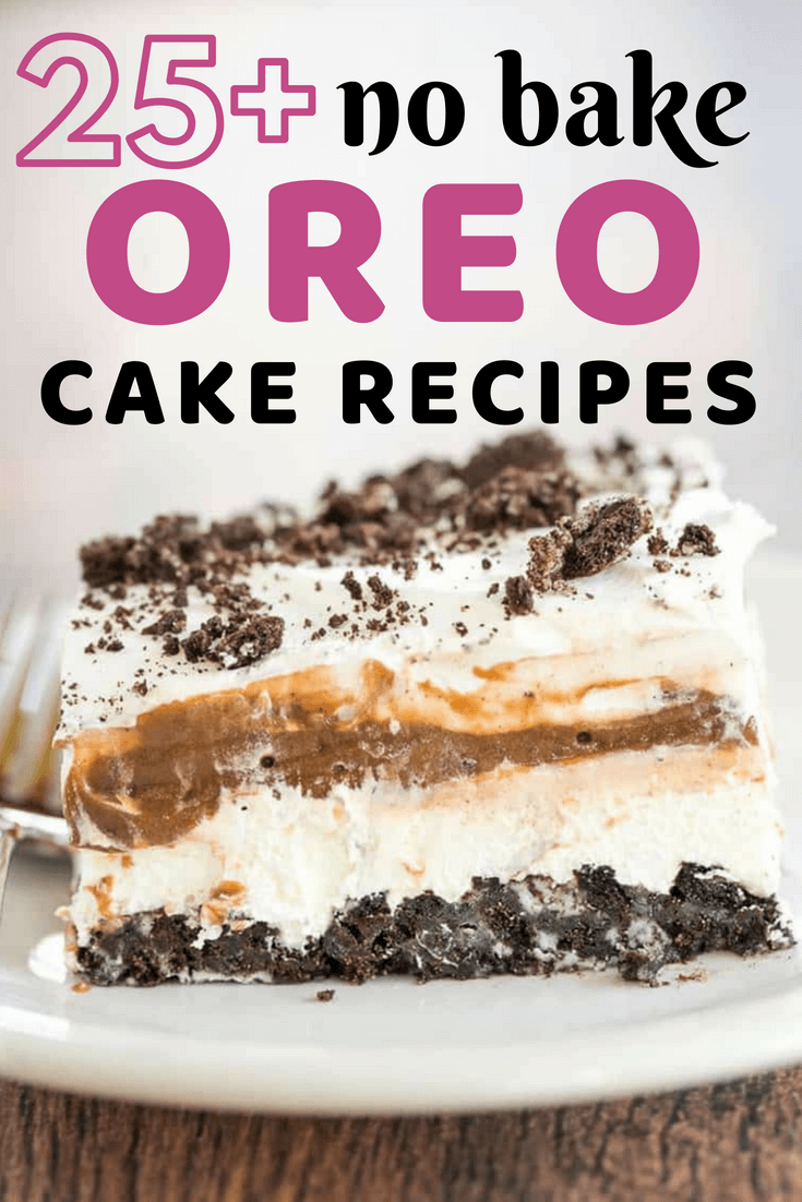 Over 28 of the Best No-Bake Oreo Cake Desserts - including chocolate, layer, cheesecake, pie, and more! #desserts #dessertrecipe #nobakedessert #nobake #nobakebars #nobakeoreo