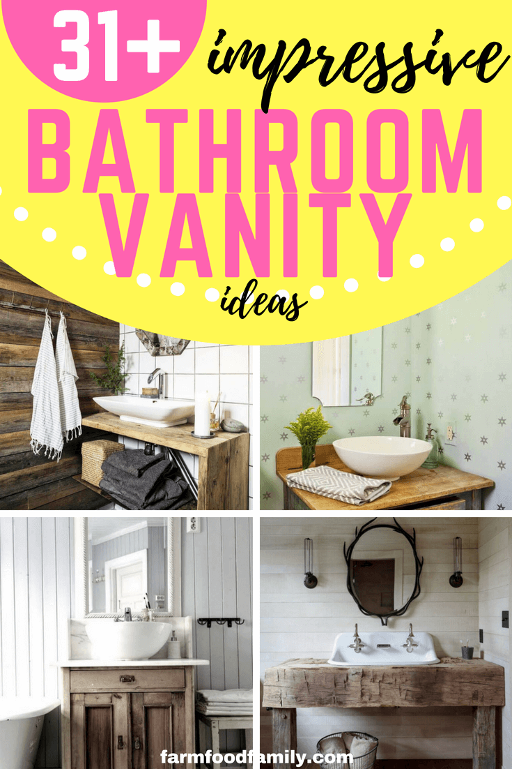 Checkout these 31+ Impressive Rustic Farmhouse Bathroom Vanity Ideas for your lovely house #bathroom #bathroomideas #bathroomdesign #rusticfarmhouse #farmfoodfamily