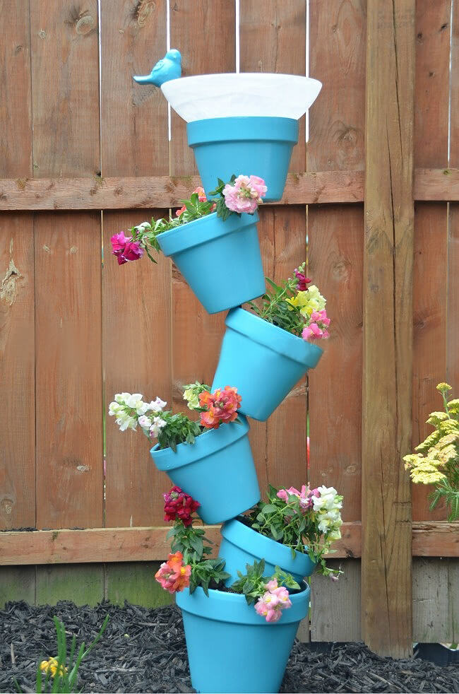 DIY Flower Tower Ideas: Simple and Sweet Birdbath Tower