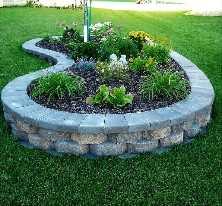 Flower Bed Ideas: Raised Block Flower and Plant Bed