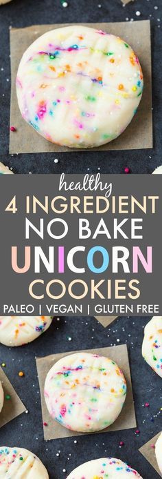 13 Healthy 4 Ingredient No Bake Unicorn Cookies