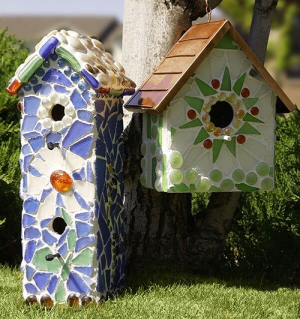 DIY Mosaic Bird House Projects