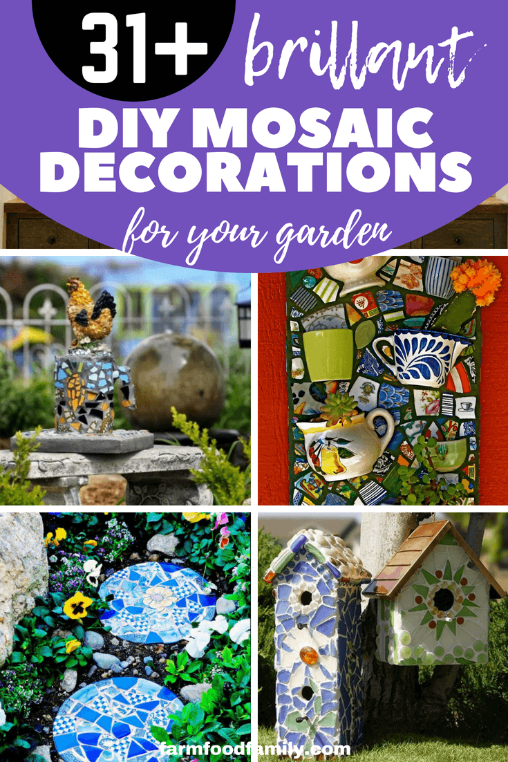 Mosaics are a creative way to bring color and style to your home. Only with a little creativity and material available are you able to highlight your garden. Here are these 31 creative DIY garden mosaic ideas and find your choices.