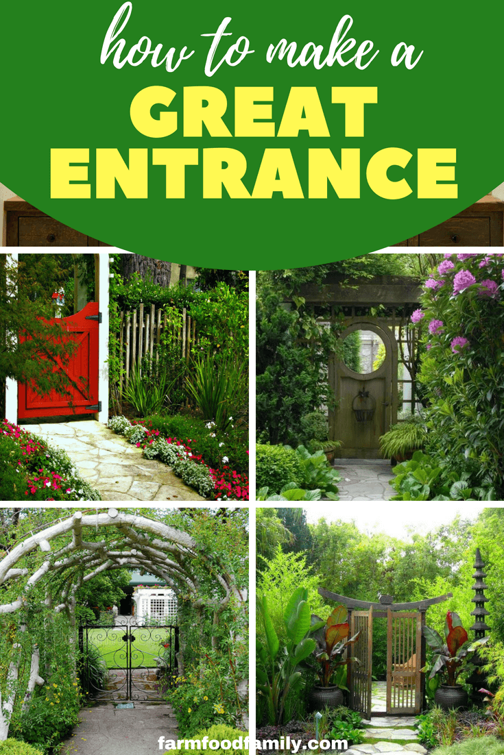 A  garden entry tells a story. How you allow yours to unfold is up to you. From vintage door gates to a beautiful garden arbour, an abstract Corten entry or a pretty pathway lined with blooms, there are many diﬀerent ways you can make a signature statement. #garden #gardeningtips #entrance #farmfoodfamily