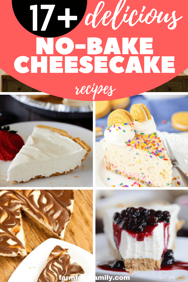 I have a list of 17+ of the most pinned no bake cheesecake recipes there are on Pinterest. Now doesn’t that sound divine, cheesecakes that are no bake and easy to make and the most popular cheesecakes on Pinterest. You can’t get any better than that!