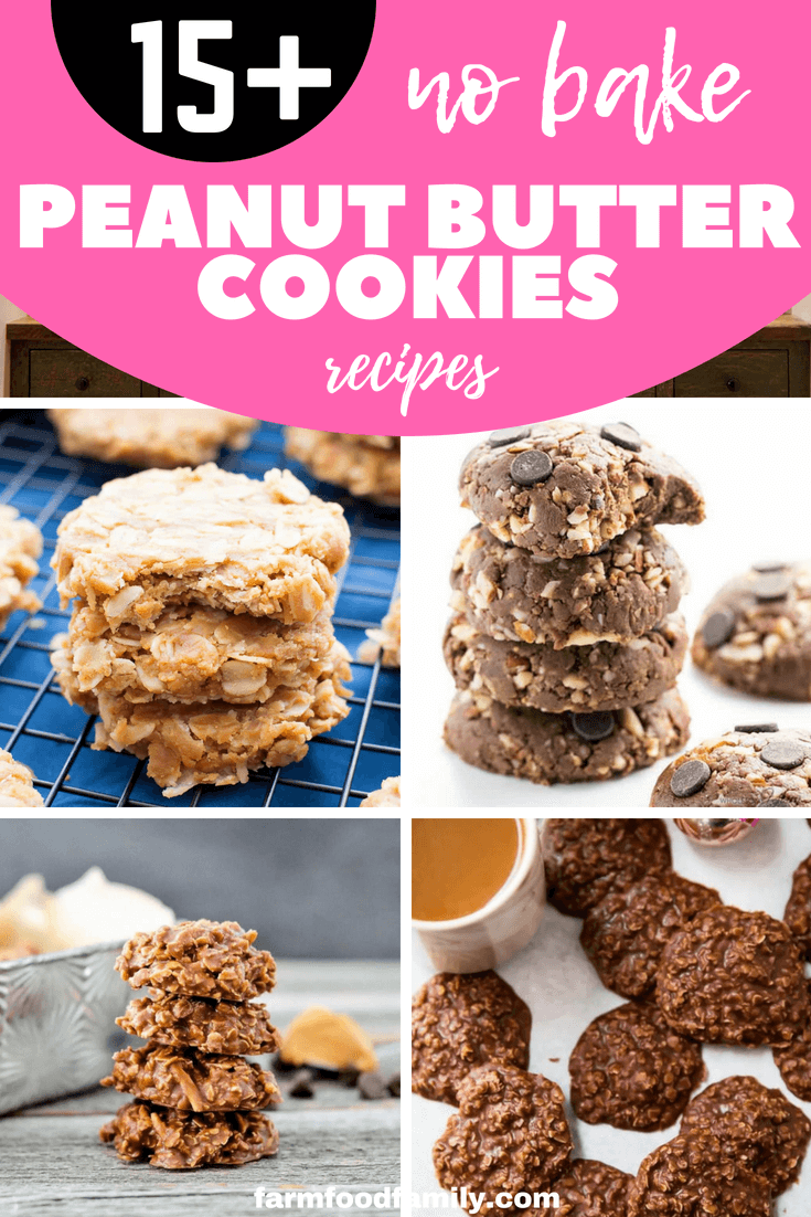 These are the 15+ most healthy no-bake peanut butter cookies. No-bake peanut butter cookies are a great way to go when you want a quick easy dessert #nobake #recipes #farmfoodfamily