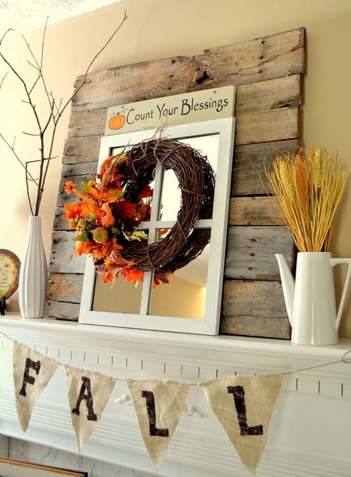 Simple, Rustic and Bright Fall Mantel Decorations | Fall Mantel Decorating Ideas For Halloween